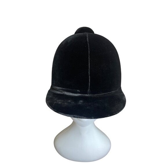 Stombock Saddlery Vintage Velvet Equestrian Riding Helmet Black Horse Show Cap - Picture 3 of 7